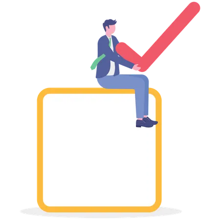Businessman working on self assessment  Illustration