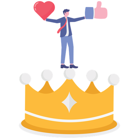 Businessman working on self involvement  Illustration