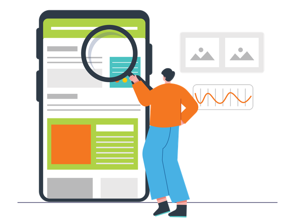 Businessman working on seo analysis  Illustration