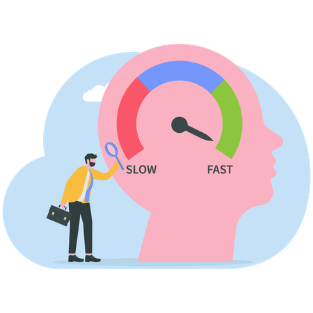 Businessman working on skill development  Illustration