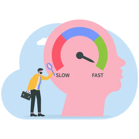 Businessman working on skill development  Illustration