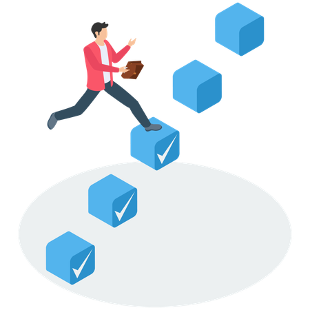 Businessman working on skill development  Illustration