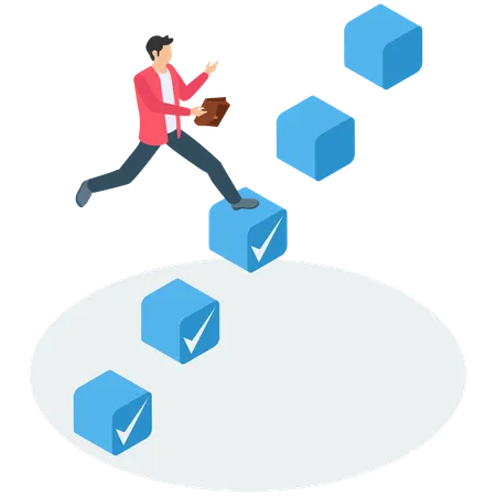 Businessman working on skill development  Illustration