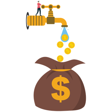 Businessman working on smart investment  Illustration