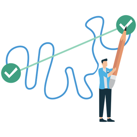 Businessman working on smart Strategies to Win in Business  Illustration
