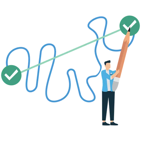 Businessman working on smart Strategies to Win in Business  Illustration