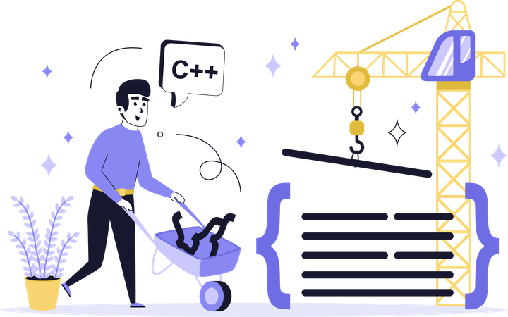 Businessman working on software development  Illustration