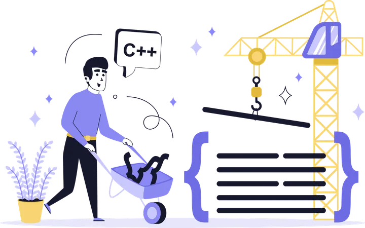 Businessman working on software development  Illustration
