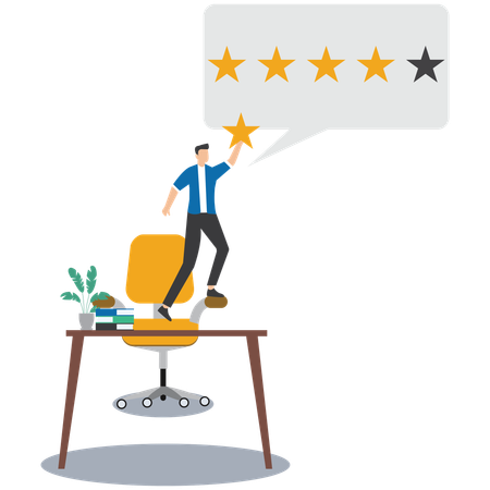 Businessman working on star rating  Illustration