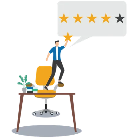 Businessman working on star rating  Illustration