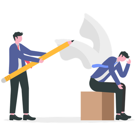 Businessman working on startup  Illustration