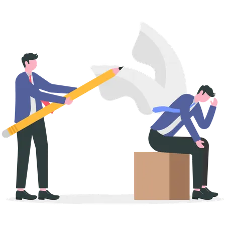 Businessman working on startup  Illustration