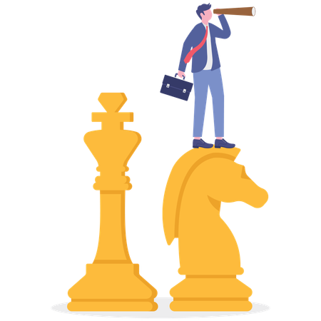 Businessman working on strategic thinking  Illustration