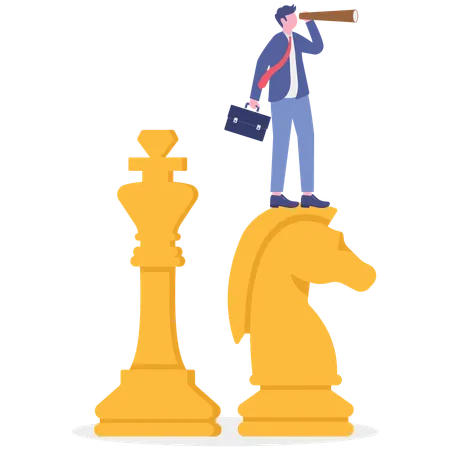 Businessman working on strategic thinking  Illustration