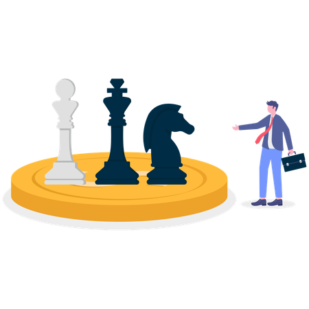 Businessman working on strategy  Illustration