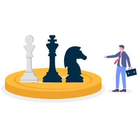 Businessman working on strategy  Illustration