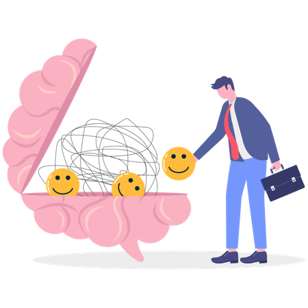 Businessman working on stress management  Illustration