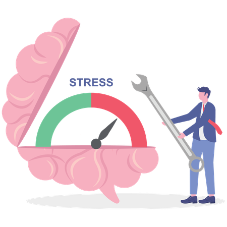 Businessman working on stress management  Illustration