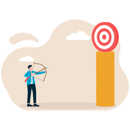 Businessman working on success target  Illustration