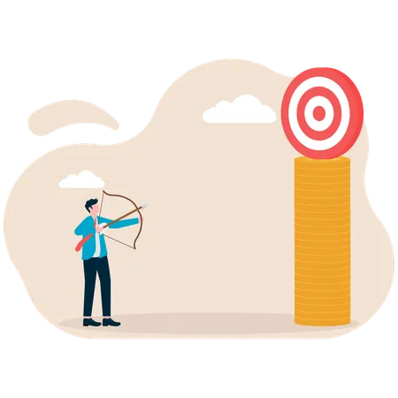 Businessman working on success target  Illustration