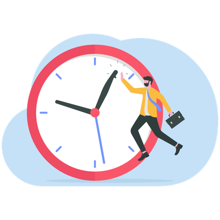 Businessman working on success time management  Illustration