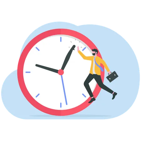 Businessman working on success time management  Illustration