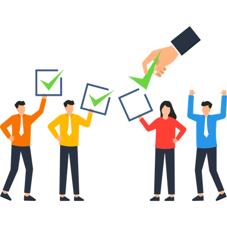 Businessman working on successful Team Selection  Illustration