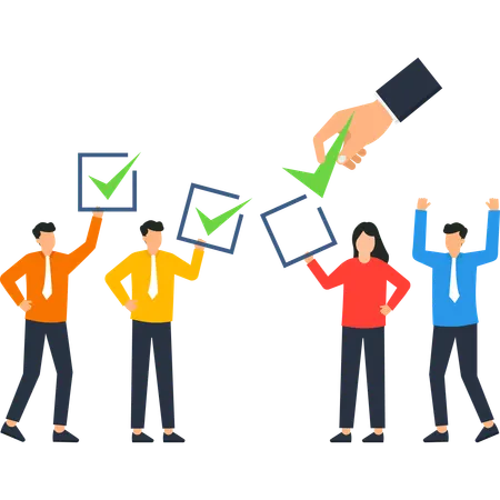Businessman working on successful Team Selection  Illustration