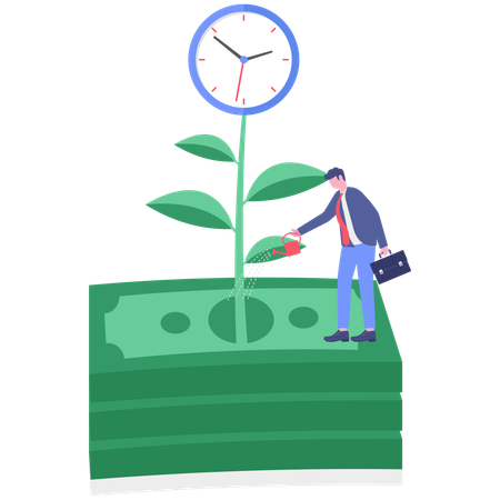 Businessman working on sustainable development  Illustration