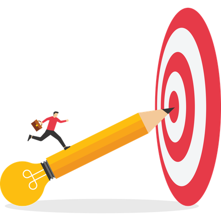 Businessman working on target idea  Illustration