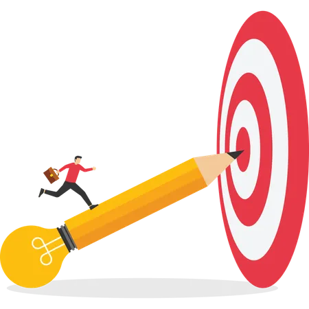 Businessman working on target idea  Illustration