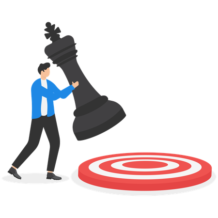 Businessman working on target strategy  Illustration