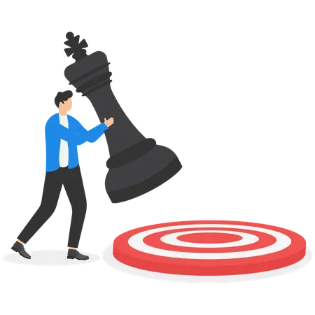 Businessman working on target strategy  Illustration