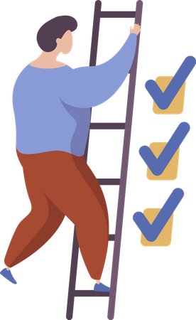 Businessman working on task list  Illustration