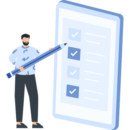 Businessman working on task management  Illustration