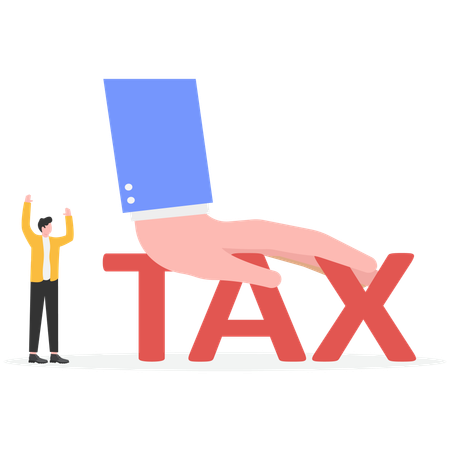 Businessman working on tax reduction  Illustration