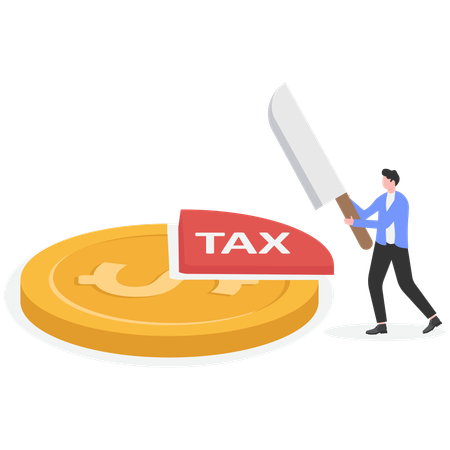 Businessman working on tax reduction  Illustration