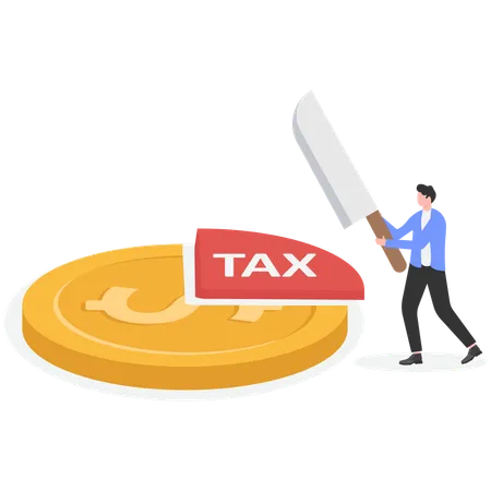 Businessman working on tax reduction  Illustration