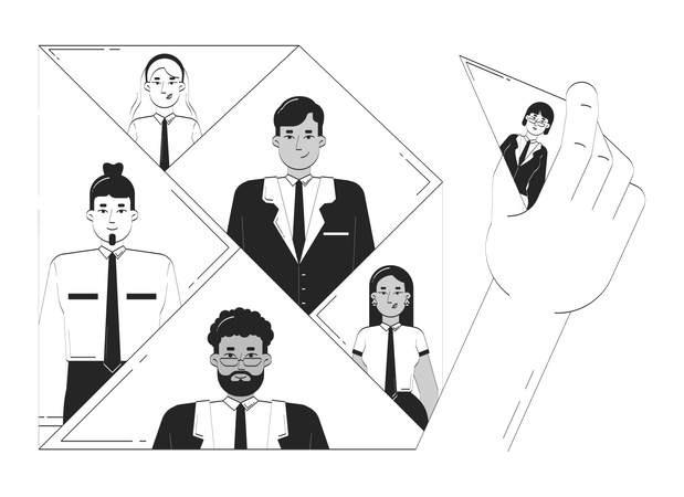 Businessman working on Team building  Illustration