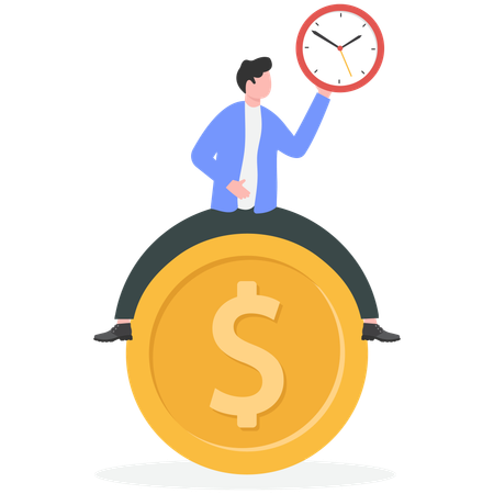 Businessman working on time for finance  Illustration