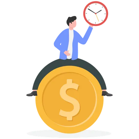 Businessman working on time for finance  Illustration