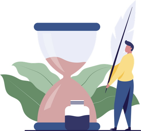 Businessman working on time  Illustration