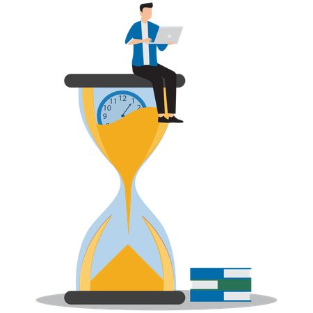 Businessman working on time investment  Illustration