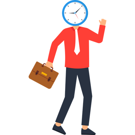 Businessman working on time Management  Illustration