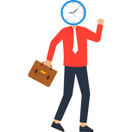 Businessman working on time Management  Illustration