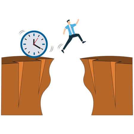 Businessman working on time management  Illustration