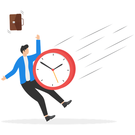 Businessman working on time management  Illustration