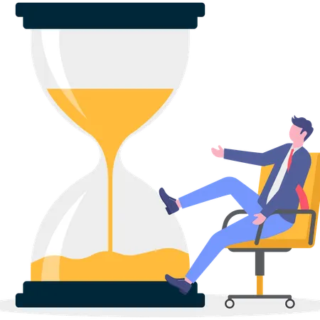 Businessman working on time management  Illustration