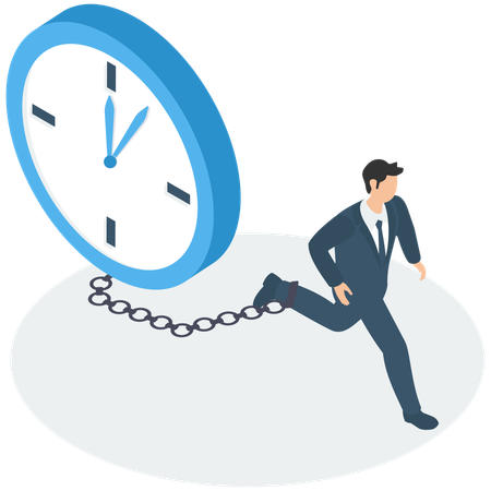 Businessman working on Time management to finish with in deadline  Illustration