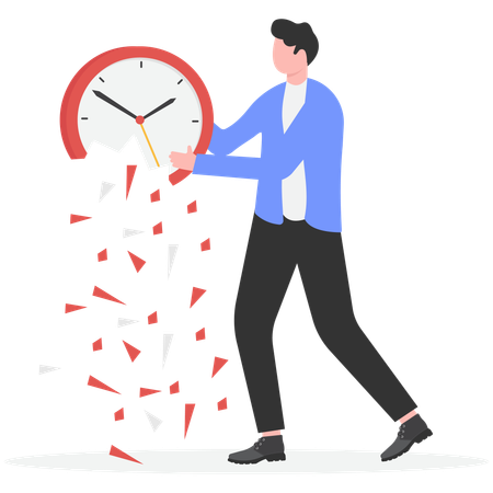 Businessman working on time mangement  Illustration